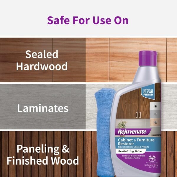 Rejuvenate Cabinet And Furniture Restorer Fills In Scratches, Shines And Protects Indoor Cabinets And Furniture, 16 Ounces - Image 8