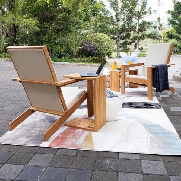 Cambridge Casual Napa Teak Wood Outdoor Adirondack Chair with Quick-Dry Cushion - Image 6