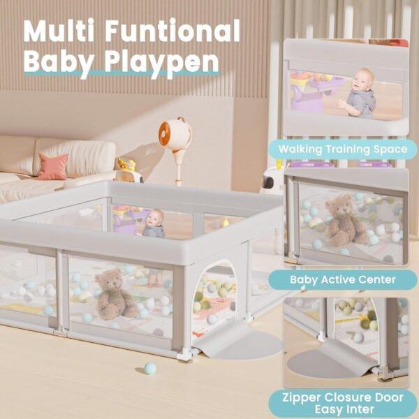 Baby Playpen with Mat Small Playpen for Babies and Toddlers 50 x 50 inch Baby Fence Playards - Image 5