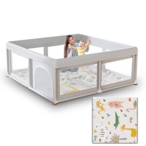 Baby Playpen with Mat Small Playpen for Babies and Toddlers 50 x 50 inch Baby Fence Playards
