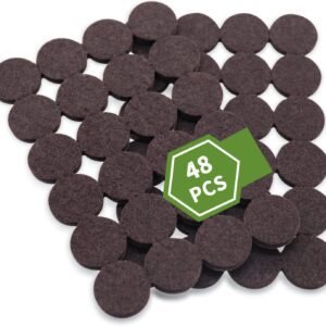 Felt Furniture Pads for Hardwood Floors 48 PCS, Furniture Pads, Floor Protectors for Hardwood Floors, Felt Pads for Furniture, Round, Dark Brown