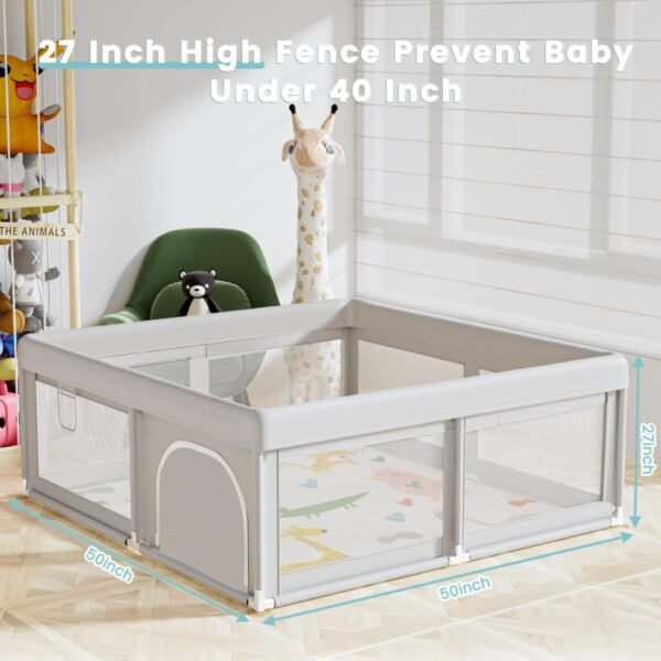 Baby Playpen with Mat Small Playpen for Babies and Toddlers 50 x 50 inch Baby Fence Playards - Image 7