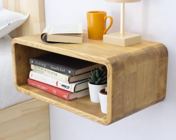 Floating Nightstand Wooden, Bedside Table, Nightstand Shelf, Handmade, Wall Mounted Bedside Shelf, Minimalist and Unique Style (Cape Town)