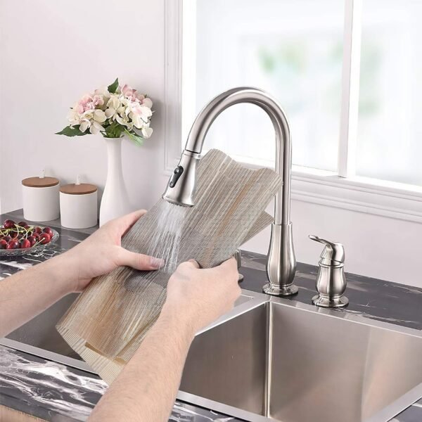 Aofmee Placemats, Placemats Set of 6, Heat Resistant Place Mats, Washable PVC Table Mats, Woven Vinyl Plastic Placemats for Dining Table, Non-Slip Stain Resistant Kitchen Table Placemats Easy to Clean - Image 2