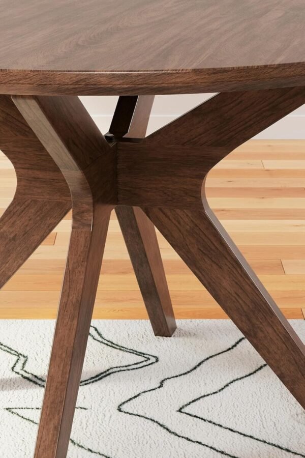 Signature Design by Ashley Lyncott Traditional Round Dining Room Table, Seats up to 4, Brown - Image 6