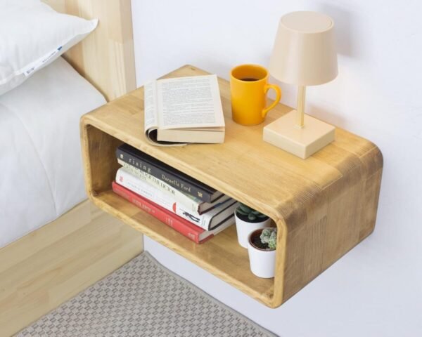 Floating Nightstand Wooden, Bedside Table, Nightstand Shelf, Handmade, Wall Mounted Bedside Shelf, Minimalist and Unique Style (Cape Town) - Image 5