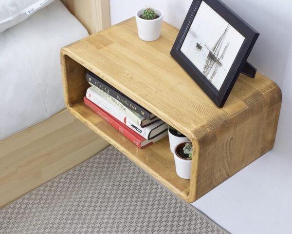 Floating Nightstand Wooden, Bedside Table, Nightstand Shelf, Handmade, Wall Mounted Bedside Shelf, Minimalist and Unique Style (Cape Town) - Image 7