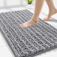 Smiry Bathroom Rugs Mat 30×20, Extra Soft Absorbent Chenille Bath Rugs, Non Slip Rubber Backing Machine Washable Quick Dry Bath Mats for Bathroom Floor, Tub, Shower, Home Decor Accessories, Grey